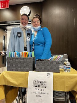 Anna Yakote (BC’23) and Krystal Cruz (TC’24) are among the volunteers who helped distribute letters to graduate at Columbia's first Disability Affinity Graduation celebration. Anna Yakote and Krystal Cruz
