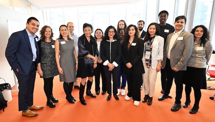 Minouche Shafik and Wafaa El-Sadr with the Obama Scholars at Columbia University