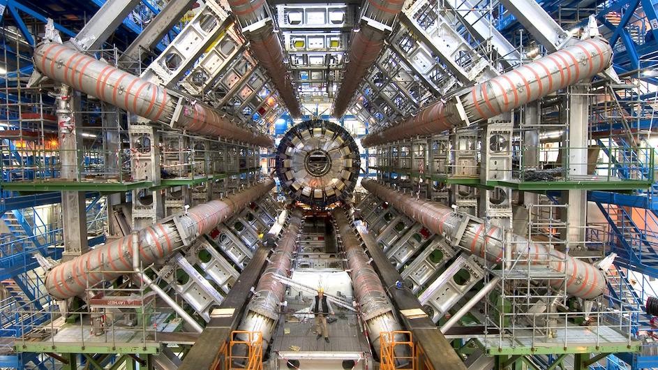 A view of ATLAS,  the largest general-purpose particle detector experiment at the Large Hadron Collider, a particle accelerator at CERN in Switzerland. (Photo credit: CERN)