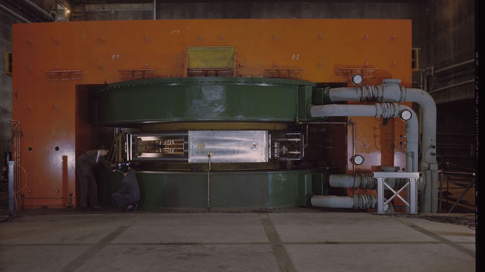 The Columbia cyclotron, photographed in 1949. 