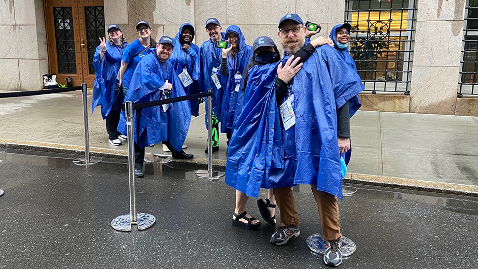 Dave Roberts in rain gear