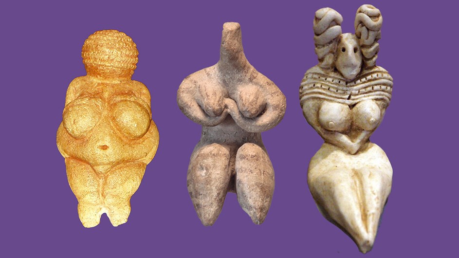From left: Venus of Willendorf, c. 25,000 BC; fertility figurine of the Halaf culture, Mesopotamia, c. 6000-5100 BC; fertility figurine from Mehrgarh, Indus Valley, c. 3000 BC. (Wikipedia) From left: Venus of Willendorf, c. 25,000 BC; fertility figurine of the Halaf culture, Mesopotamia, c. 6000-5100 BC; fertility figurine from Mehrgarh, Indus Valley, c. 3000 BC. (Wikipedia)