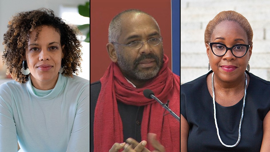The three Columbia scholars to win Guggenheims this year are (from left to right): Shana L. Redmond, David Scott, and Mabel O. Wilson. Columbia University professors Shana Redmond, David Scott, and Mabel O. Wilson