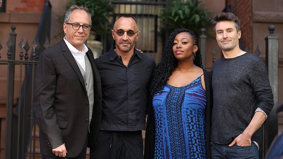 Left to right: David Hajdu and some of his musical collaborators, including composer/singer Theo Bleckmann, singer Alicia Olatuja, and composer/pianist Dan Tepfer. Photo by Christopher Drukker. Columbia University Professor David Hajdu with Theo Bleckmann, Alicia Olatuja, and Dan Tepfer.