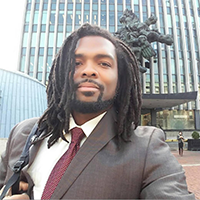 Henry Clemente in front of Columbia Law School.