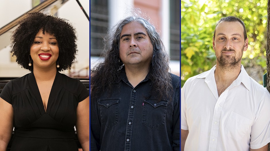 From left: Courtney Bryan, Raven Chacon, and A. Park Williams are among the 20 newly selected MacArthur Fellows. Photo by © John D. and Catherine T. MacArthur Foundation - used with permission Three Columbians or individuals with strong connections to the University have been selected as 2023 MacArthur Fellows by the John D. and Catherine T. MacArthur Foundation: (from left) Courtney Bryan, Raven Chacon, and A. Park Williams.