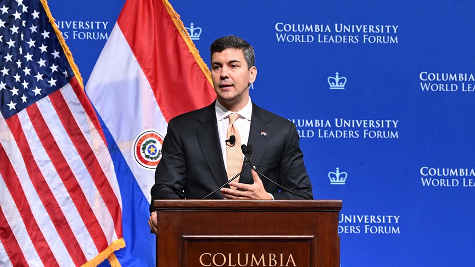 President Santiago Peña Palacios of Paraguay, World Leaders Forum, Columbia University President Santiago Peña Palacios of Paraguay, World Leaders Forum, Columbia University