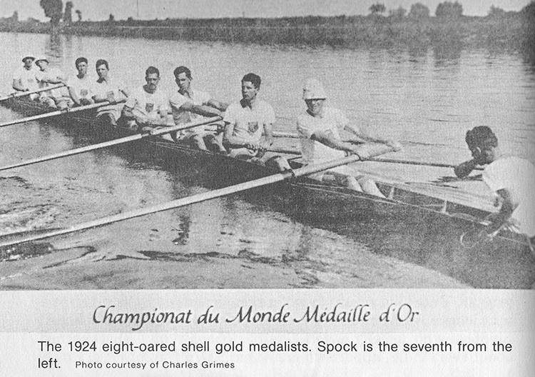 Benjamin Spock rows crew in the olympics