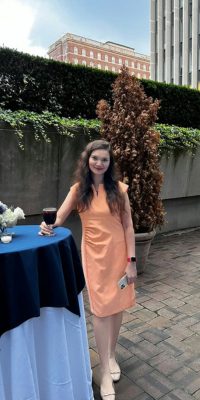 Aishwarya Singhal at a summer reception at the Italian Academy in 2023. Photo courtesy Aishwarya Singhal. Aishwarya Singhal