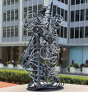 A sculpture by Jorge Otero-Pailos in the "Analogue Sites" exhibition. Sculpture by Columbia University Professor Jorge Otero-Pailos