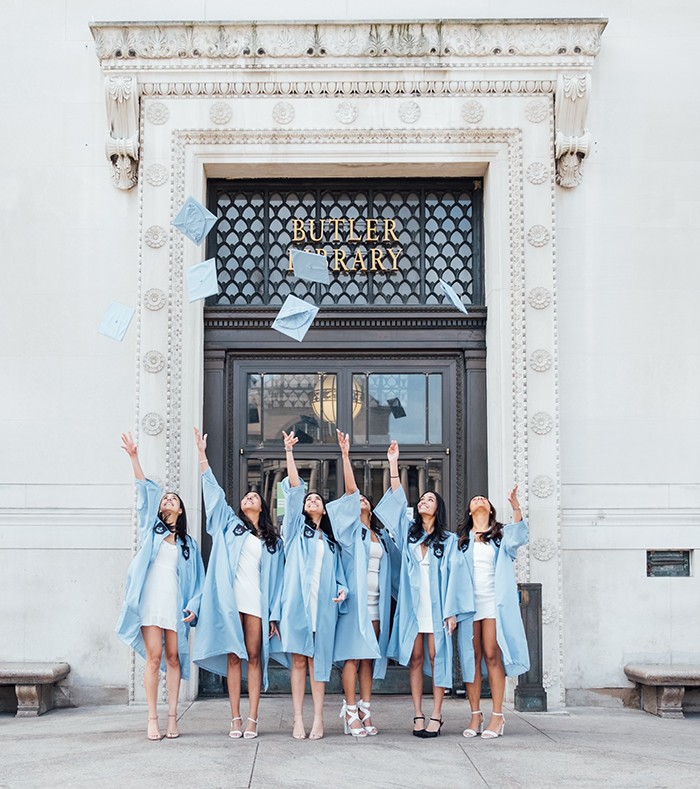 Nistha Lohani (BC'23), Mahira Kumar (BC'23), Anya Raj (BC'23), Atiriya Xaxena (SEAS'23), Sana Narayan (BC'23), Vidhi Jain (BC'23) photo courtesy of these graduates Nistha Lohani (BC'23), Mahira Kumar (BC'23), Anya Raj (BC'23), Atiriya Xaxena (SEAS'23), Sana Narayan (BC'23), Vidhi Jain (BC'23)