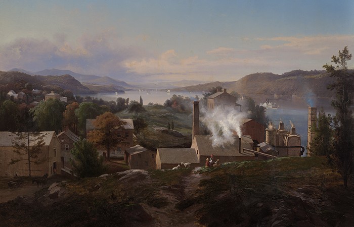 Johann Hermann Carmiencke, Poughkeepsie Iron Works (Bench’s Furnace), 1856. Oil on canvas. Courtesy Yale University Art Gallery, Bequest of Evelyn A. Cummins. Johann Hermann Carmiencke, Poughkeepsie Iron Works (Bench’s Furnace), 1856. Oil on canvas. Courtesy Yale University Art Gallery, Bequest of Evelyn A. Cummins.