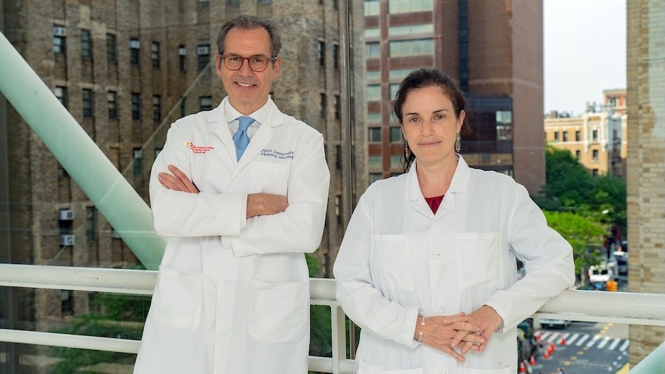 Elisa Konofagou (right) with Stergios Zacharoulis
