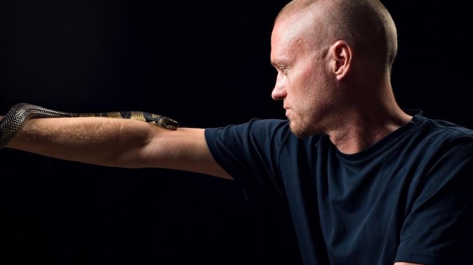 Tim Friede with a water cobra