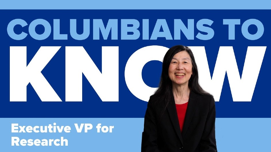 Thumbnail of Jeannette Wing with the text "Columbians to Know: Executive Vice President for Research"