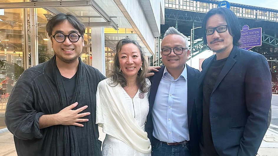 From left to right: Columbia professors and co-organizers of the 50-30 conference: John Phan (East Asian Languages and Cultures), Lien-Hang Nguyen (History), Duy Linh Tu (Journalism), and Tony Bui (School of the Arts). From left to right: Columbia professors and co-organizers of the 50-30 conference: John Phan (East Asian Languages and Cultures), Lien-Hang Nguyen (History), Duy Linh Tu (Journalism), and Tony Bui (School of the Arts).