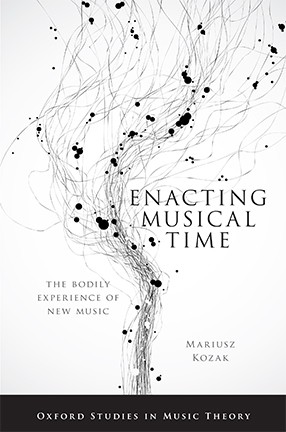 Professor Mariusz Kozak explains his theory of why we move to music in his new book. A book cover with a drawing of wavy lines and dark spots that resembles a plant.