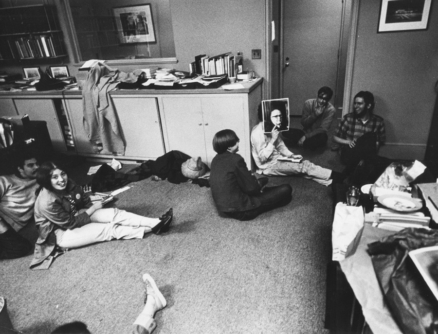 Students on a sit-in