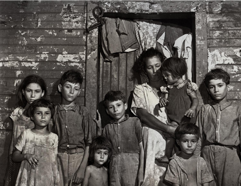 Family of a farm laborer in Barceloneta, 1941, from Jack Delano's photography book Puerto Rico Mio. Photo Courtesy of the Delano Collection at Rare Book and Manuscript Library