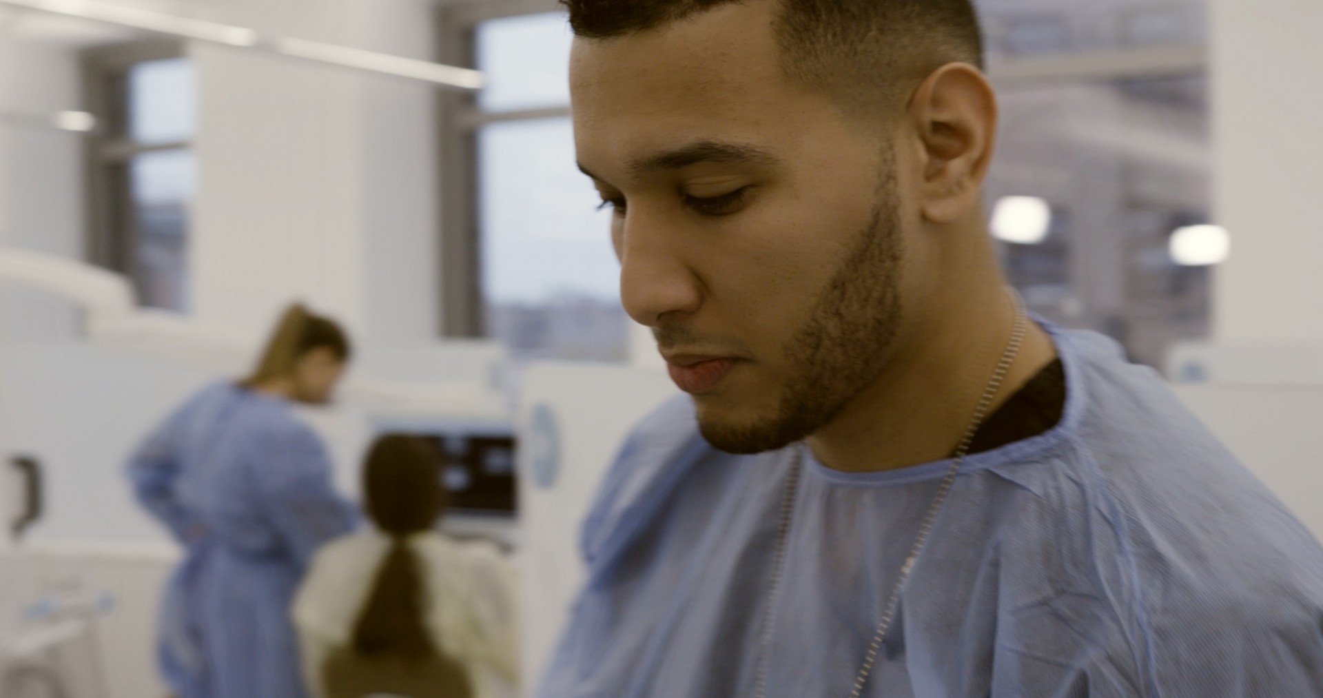 Image Courtesy of Osmosis Films Young dentist looking askance
