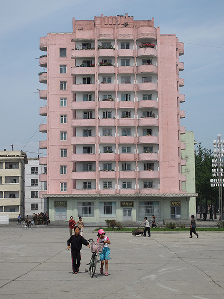 Pink residential building