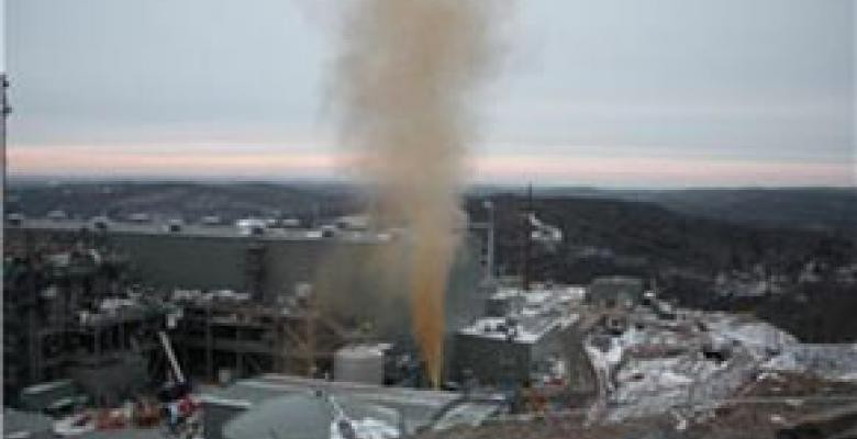 Eliminating leaks from energy-producing facilities would remove large amounts of the greenhouse gas methane from the air. Here, natural gas explodes from a pipe in Middletown, Conn., January 2010 (U.S. Chemical Safety Board)