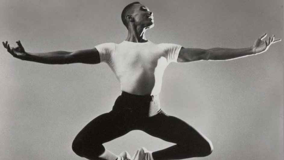Dance pioneer Arthur Mitchell; courtesy Columbia University Rare Book & Manuscript Library Man leaping in the air to dance