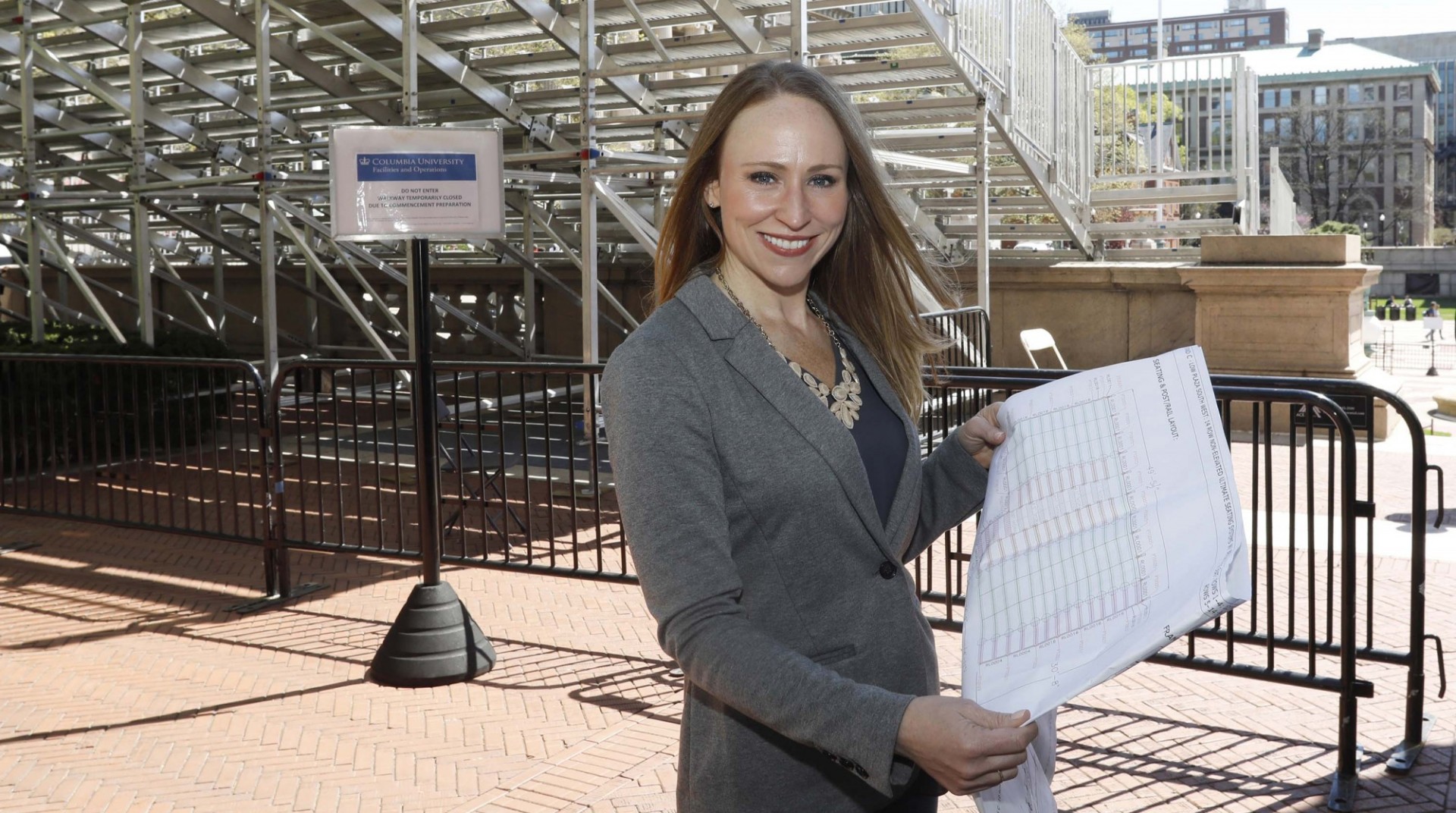 Mary Waldorf, who manages Commencement logistics, is also a graduate this year.