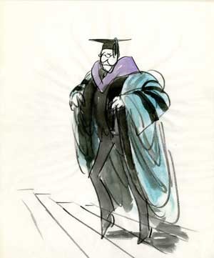 A sketch of a man in a robe