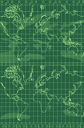 Another detail of Ibrahim Kombarji's clouds project, revealing how clouds disappear with an increase in carbon dioxide levels. A green architectural drawing.