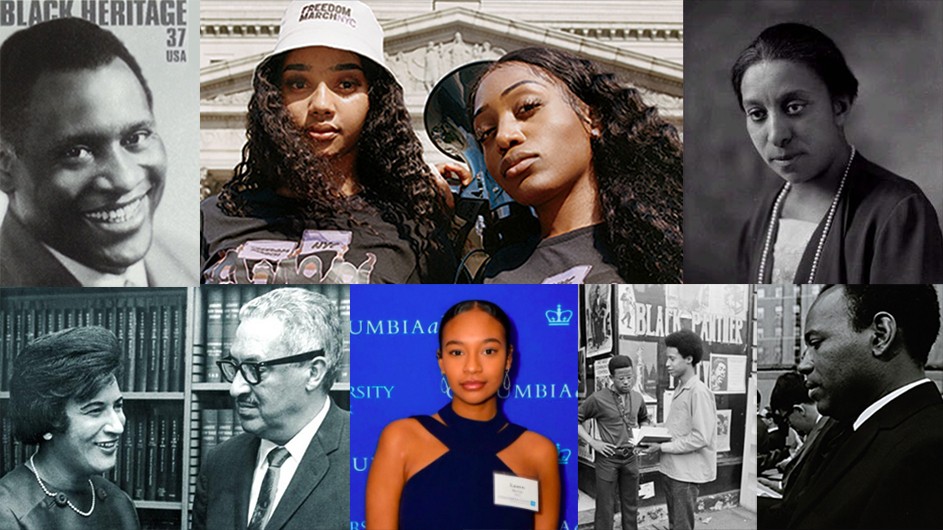 A collage of Black activists with Columbia affiliations. 