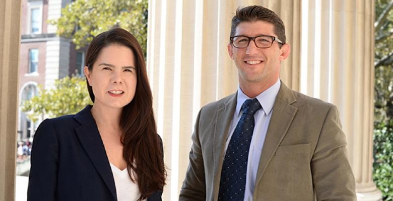 From left to right: Dana Kanze and Mark Conley. Photo by Eileen Barroso Dana Kanze and Mark Conley