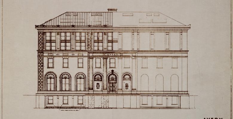 The original 1910 design for Avery Hall by McKim, Mead and White. The drawing is housed in the Avery Architectural & Fine Arts Library Archives. (Image credit: Avery Architectural & Fine Arts Library) Architects model