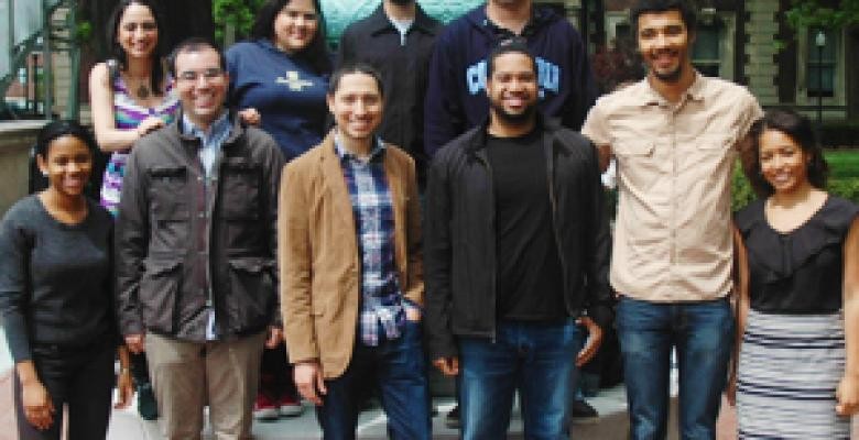 Bridge program participants for 2011-2012, back row, left to right: Claribel Nuñez, Juliana Agudelo, Steven Mohammed, Carlos Garcia. Front row, left to right: Kirsten Frazer, Corey Perez, Erick Andrade, John Pamplin II, Evan Hamilton, Raven Harris Group of students