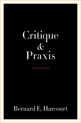 A black book cover with a white border and the words "Critique and Praxis" in the center.