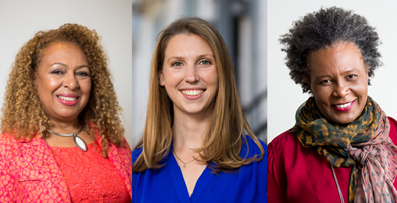 From left: Kellie Jones, Sarah Stillman and Claudia Rankine Kellie Jones, Sarah Stillman and Claudia Rankine
