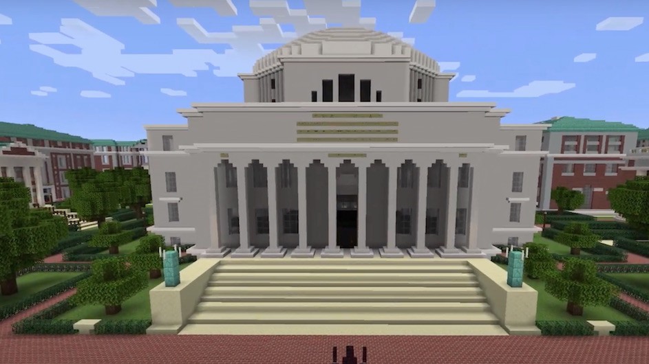Columbia's Low Library recreated in Minecraft