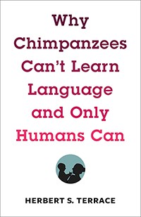 Herbert Terrace's new book revisits the Nim project and its impact on his life and work. White book cover with red writing and circle with silhouette of man and chimpanzee