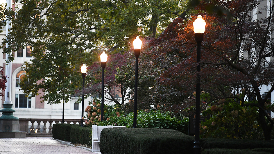 Lights on Morningside campus.
