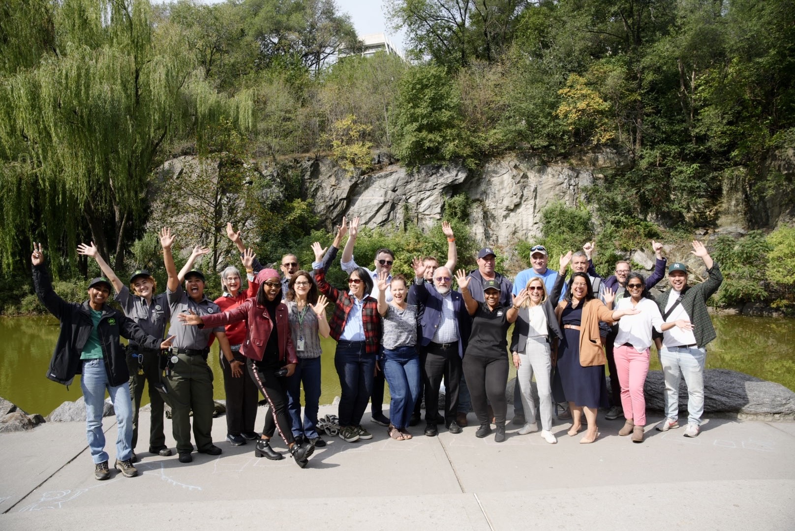 Participants in Friday's event celebrate in Morningside Park. (Credit: Brandon Vallejo) Participants in Friday's event celebrate in Morningside Park. (Credit: Brandon Vallejo)