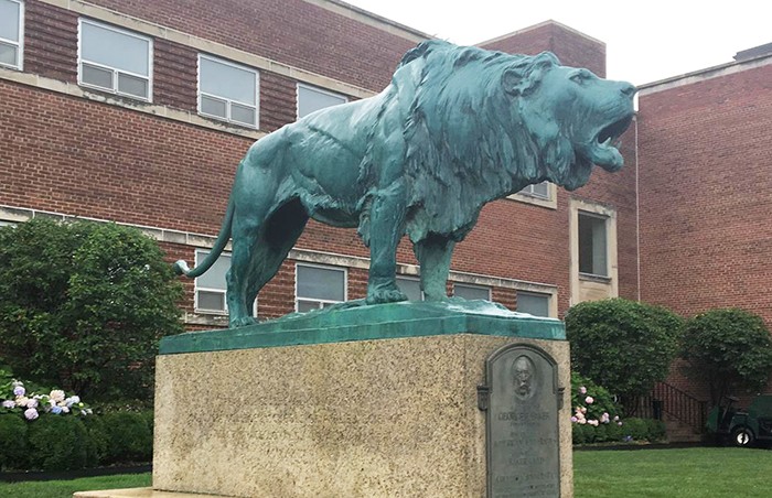 Photo of Baker Lion, courtesy of Columbia University Athletics Baker Lion