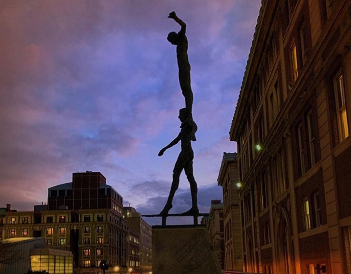 Tightrope Walker at night