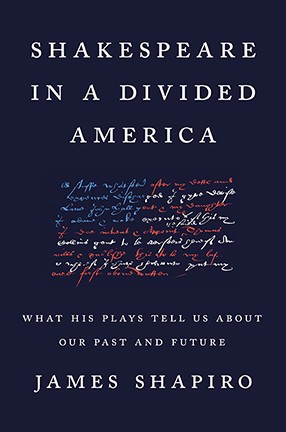 A black book cover with white, red and blue text.