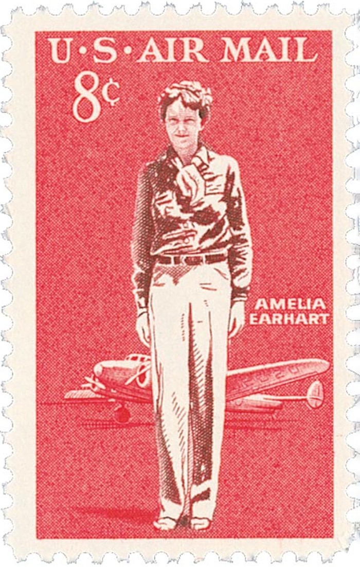 Amelia Earhart on a stamp