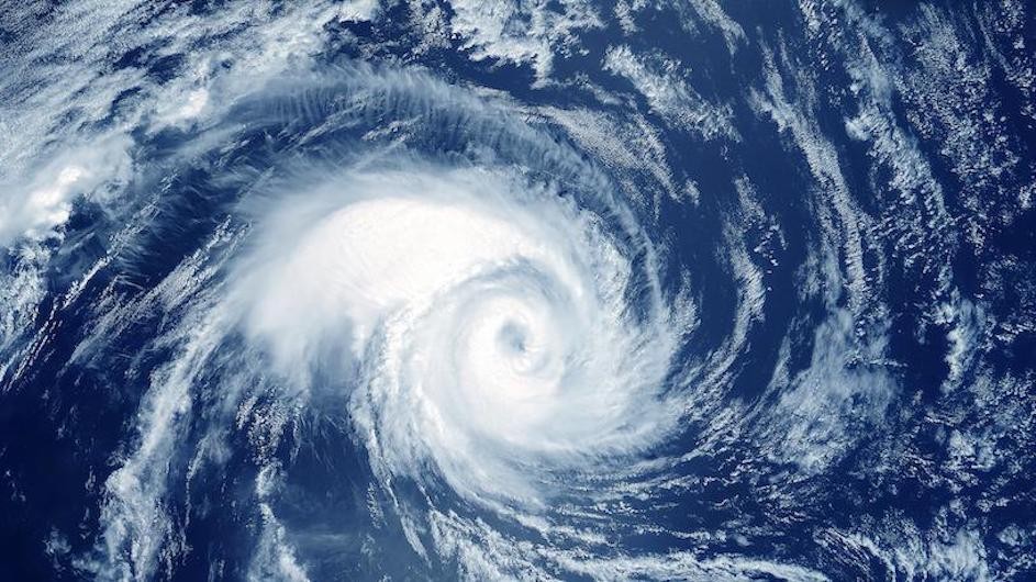 A satellite image of storm clouds