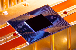 Photograph of quantum computer chip from Google Quantum AI