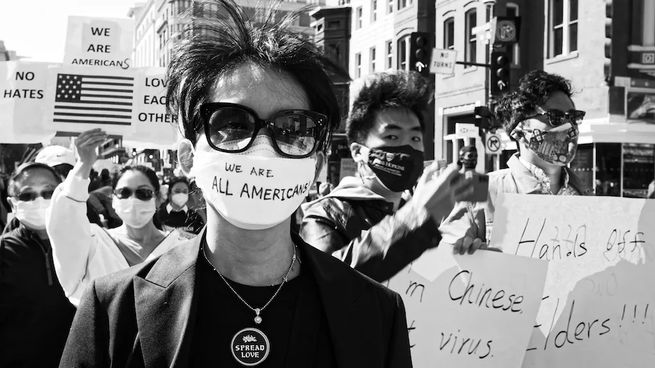 Protest against violence toward Asian Americans