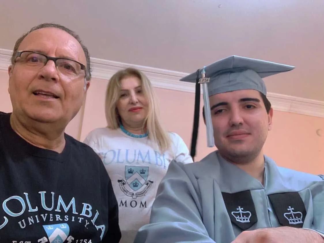 Mesude Altay and Family in Columbia gear. 