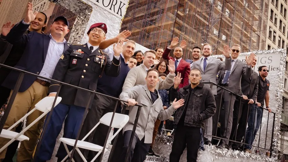 Columbia GS veterans at the NYC Veterans' Day Parade