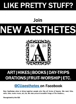 flyer for New Aesthetes club at Columbia